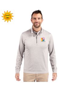 Cutter & Buck Mens Stealth Heathered Quarter-Zip Pullover