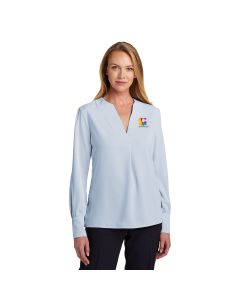 Brooks Brothers Women's Open Neck Satin Blouse