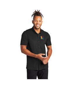 MERCER+METTLE Stretch Pique Full-Button Polo