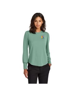 Mercer + Mettle Women's Stretch Jersey Longsleeve Blouson Top