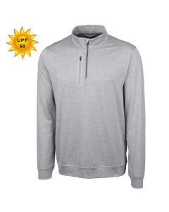 Cutter & Buck Mens Stealth Heathered Quarter-Zip Pullover